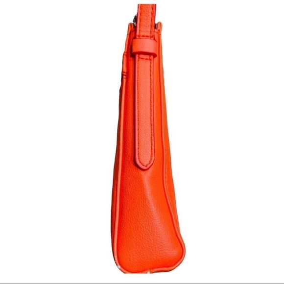 Fossil Bright Orange Crossbody Purse Copper Looking Hardware - Picture 5 of 9